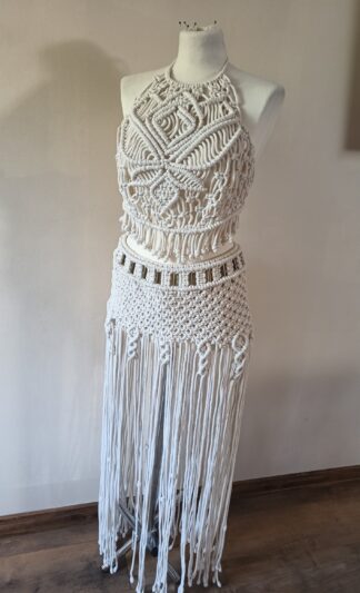Komplet top ze spódnicą w stylu Boho, idealne na wakacje, zestaw na plażę